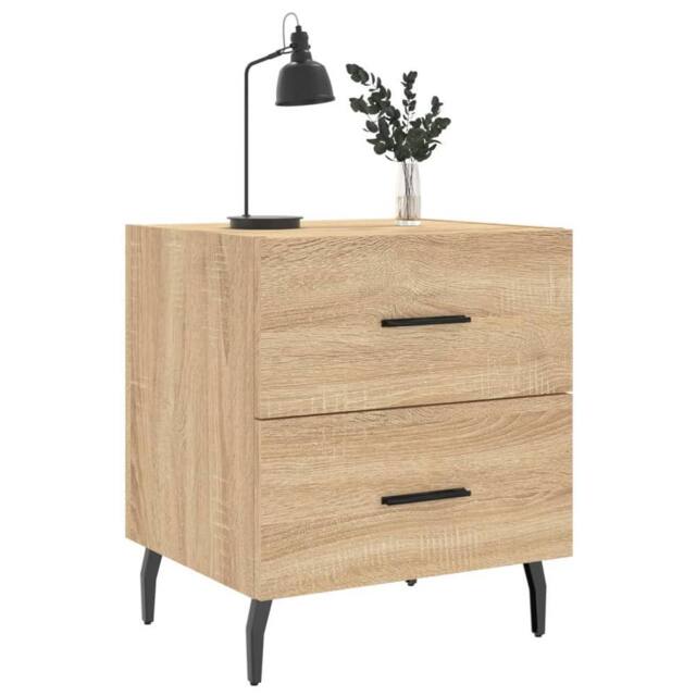 Berkfield Home Modern Bedside Cabinets 2 pcs Sonoma Oak 40x35x47.5 cm Engineered Wood in Light Tan - image 1