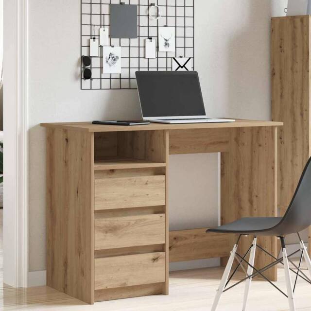 Berkfield Home Decorative Desk Artisan Oak 102x50x75 cm Engineered Wood in Brown - Size: 102 x 50 x 75 cm - image 1