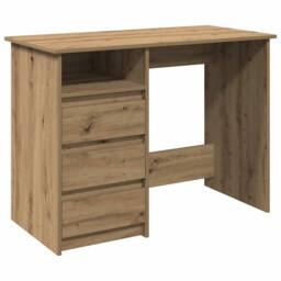 Berkfield Home Decorative Desk Artisan Oak 102x50x75 cm Engineered Wood in Brown - Size: 102 x 50 x 75 cm - thumbnail 3