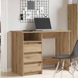 Berkfield Home Decorative Desk Artisan Oak 102x50x75 cm Engineered Wood in Brown - Size: 102 x 50 x 75 cm - thumbnail 1