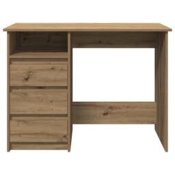 Berkfield Home Decorative Desk Artisan Oak 102x50x75 cm Engineered Wood in Brown - Size: 102 x 50 x 75 cm - thumbnail 4