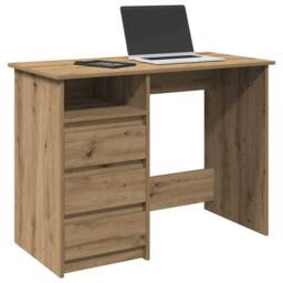 Berkfield Home Decorative Desk Artisan Oak 102x50x75 cm Engineered Wood in Brown - Size: 102 x 50 x 75 cm - thumbnail 2