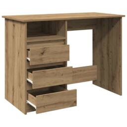 Berkfield Home Decorative Desk Artisan Oak 102x50x75 cm Engineered Wood in Brown - Size: 102 x 50 x 75 cm - thumbnail 5