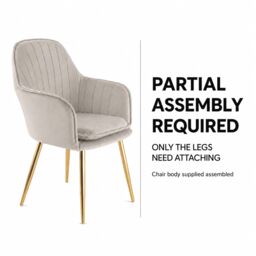 Genesis Muse Velvet Accent Chair Upholstered Modern Chair with Backrest in Taupe - Size: 1 Seater - thumbnail 6