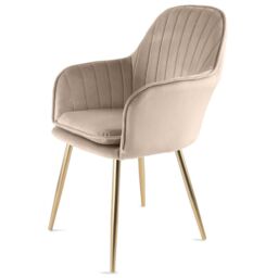 Genesis Muse Velvet Accent Chair Upholstered Modern Chair with Backrest in Taupe - Size: 1 Seater - thumbnail 1