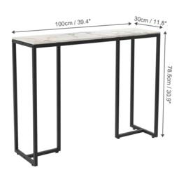 SPETLEK Marble Free Standing Hallway Console Table in Black - thumbnail 2