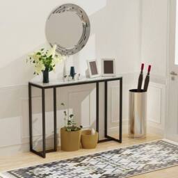 SPETLEK Marble Free Standing Hallway Console Table in Black - thumbnail 6
