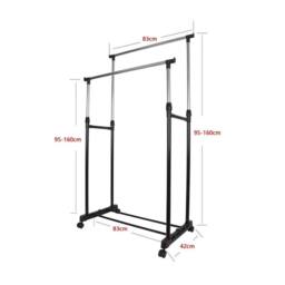 KORVIXA Heavy Duty Clothes Rail Rack in Black - thumbnail 2