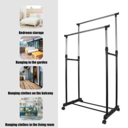 KORVIXA Heavy Duty Clothes Rail Rack in Black - thumbnail 4