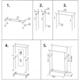 KORVIXA Heavy Duty Clothes Rail Rack in Black - thumbnail 3