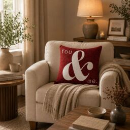 Orsina You & Me Words Cushion in Red - thumbnail 2