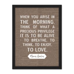 "Artery8 Wall Art Print Dictionary Inspiring Quote Marcus Aurelius Morning Precious Privilege Alive Large Framed Wall Décor Art - Size: W18"" x H24""" - thumbnail 1