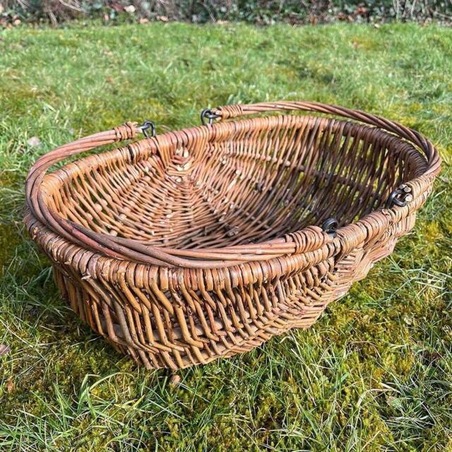 Havendro Garden Trug Basket Wooden Willow Wicker Folding Handles 46cm in Natural - image 1
