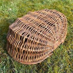 Havendro Garden Trug Basket Wooden Willow Wicker Folding Handles 46cm in Natural - thumbnail 2
