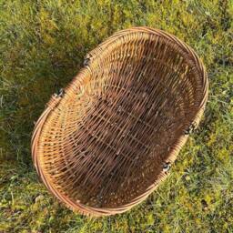 Havendro Garden Trug Basket Wooden Willow Wicker Folding Handles 46cm in Natural - thumbnail 4