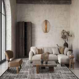 Desire Rugs Mayfair Living Room Area Rug Metallic Sheen Modern Mesh Design in Black - Size: 200 cm x 290 cm - thumbnail 3