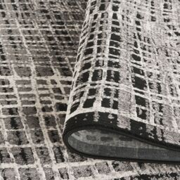 Desire Rugs Mayfair Living Room Area Rug Metallic Sheen Modern Mesh Design in Black - Size: 200 cm x 290 cm - thumbnail 5