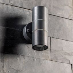 CGC Lighting 'Mia' Dark Grey Stainless Steel GU10 Up & Down Outdoor Wall Light IP44 - thumbnail 3