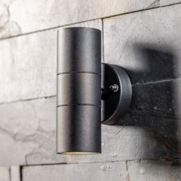 CGC Lighting 'Mia' Dark Grey Stainless Steel GU10 Up & Down Outdoor Wall Light IP44