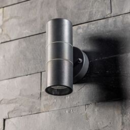 CGC Lighting 'Mia' Dark Grey Stainless Steel GU10 Up & Down Outdoor Wall Light IP44 - thumbnail 2