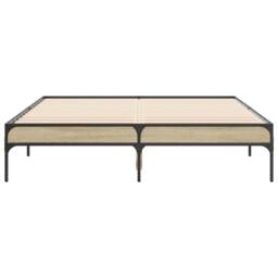 Berkfield Home Bed Frame without Mattress Sonoma Oak 140x190 cm in Brown - thumbnail 4