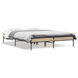 Berkfield Home Bed Frame without Mattress Sonoma Oak 140x190 cm in Brown - thumbnail 1