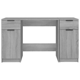 Berkfield Home Desk with Side Cabinet Grey Sonoma Engineered Wood - thumbnail 6