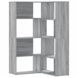 Berkfield Home Corner Bookcase 4-Tier Grey Sonoma 85x85x140 cm Engineered Wood - Size: 85 x 85 x 140 cm - thumbnail 2