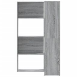 Berkfield Home Corner Bookcase 4-Tier Grey Sonoma 85x85x140 cm Engineered Wood - Size: 85 x 85 x 140 cm - thumbnail 4