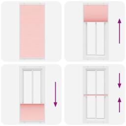 Berkfield Home Pleated Blind Pink 85x200 cm Fabric Width 84.4 cm Polyester - thumbnail 7