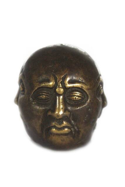 KDMD Four Face Buddha Brass Fengshui Ornament - 5cm, Home Decor & Serenity in Gold - image 1