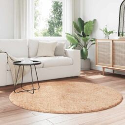Berkfield Home Shaggy Rug High Pile NAVARRA Beige 160x160 cm Polyester - Size: Medium - thumbnail 3