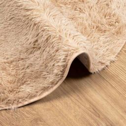 Berkfield Home Shaggy Rug High Pile NAVARRA Beige 160x160 cm Polyester - Size: Medium - thumbnail 5