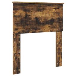 Berkfield Home Bed Frame with Headboard Smoked Oak 75 x 190 cm Solid Pine Wood in Brown - thumbnail 6