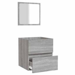 Berkfield Home Premium Bathroom Cabinet with Mirror Grey Sonoma Engineered Wood - thumbnail 6