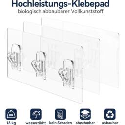 EONLION Self-Adhesive Shower Storage Rack for Bathroom in Black - thumbnail 4