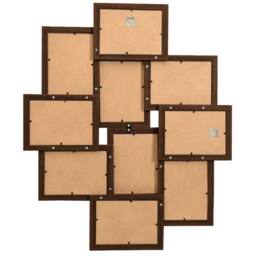 Berkfield Home Modern Collage Photo Frame for 10x(13x18 cm) Picture Dark Brown MDF - Size: 13x18 cm