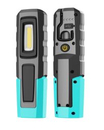 Koolite Men's LED Inspection light, Waterproof, Rechargeable Work Light, Portable with Magnetic stand & clip in Blue
