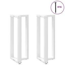 Berkfield Home Bar Table Legs T-Shaped¬†2 pcs White 40x35x(100-101) cm Steel - thumbnail 3