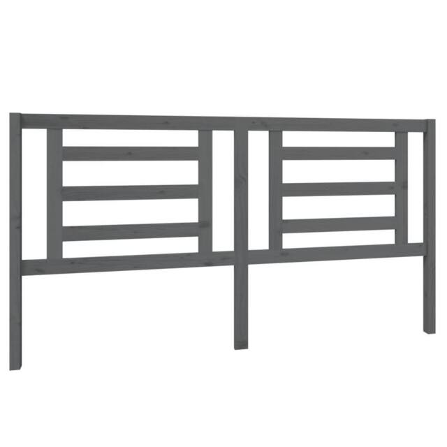 Berkfield Home Bed Headboard Grey 186x4x100 cm Solid Pine Wood - Size: 186 x 4 x 100 cm - image 1