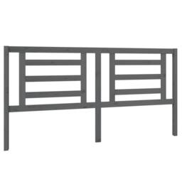 Berkfield Home Bed Headboard Grey 186x4x100 cm Solid Pine Wood - Size: 186 x 4 x 100 cm - thumbnail 1