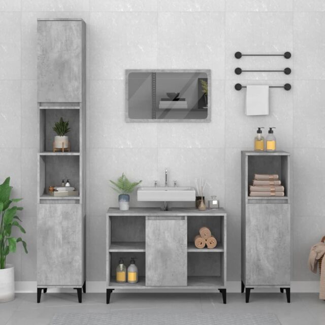 Berkfield Home Sink Cabinet Concrete Grey 80x33x60 cm Engineered Wood - Size: 80 x 33 x 60 cm - image 1