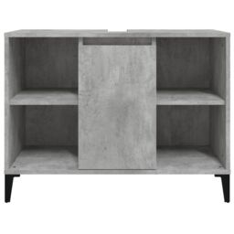 Berkfield Home Sink Cabinet Concrete Grey 80x33x60 cm Engineered Wood - Size: 80 x 33 x 60 cm - thumbnail 6