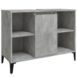 Berkfield Home Sink Cabinet Concrete Grey 80x33x60 cm Engineered Wood - Size: 80 x 33 x 60 cm - thumbnail 2