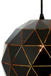 Orsina White Pendant Light, Geometric Metal Shade with Slotted Design, Durable Steel Hanging Lamp in Black - thumbnail 4