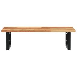 Berkfield Home Basin Shelf Wall Mounted Steel & Solid Wood Acacia in Brown - thumbnail 4