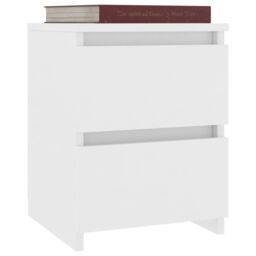 Berkfield Home Bedside Cabinet White 30x30x40 cm Engineered Wood - Size: 30 x 30 x 40 cm - thumbnail 3