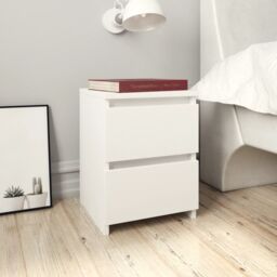 Berkfield Home Bedside Cabinet White 30x30x40 cm Engineered Wood - Size: 30 x 30 x 40 cm - thumbnail 1