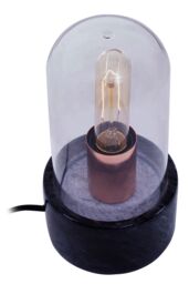 Orsina Lamonte Marble Base Bell Lamp in Black - thumbnail 2