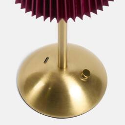 OHS Pleated Bedside Lamp LED Rechargeable Cordless Night Light in Dark Red - thumbnail 4